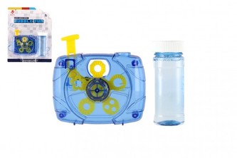 Bublifuk foťák mechanický 9x9cm s náplňou plast na karte