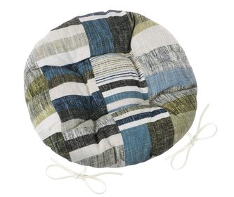 Sedák EMA kulatý prošívaný - dlaždice modrošedé - průměr 40 cm