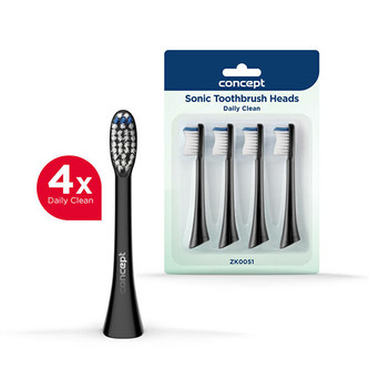 Concept Náhradní hlavice k zubním kartáčkům Perfect smile ZK500x Daily Clean 4 ks ZK0051 černé