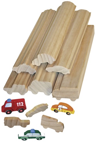 Auta dřevěné motivy sada 6 kusů