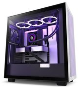 NZXT skříň H7 Flow edition / ATX / 2x 120 mm fan / USB-C / 2x USB / prosklená bočnice / mesh panel / bíločerná