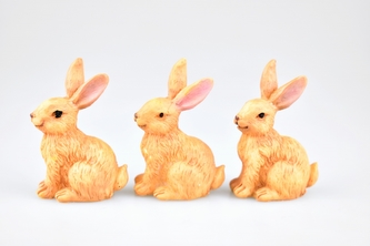 Velikonoční zajíc hnědý sada 3 ks