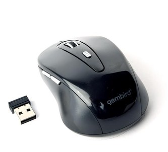 GEMBIRD myš MUSW-6B-01, čierna, bezdrôtová, USB nano receiver