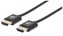 MANHATTAN Ultra-thin High Speed HDMI Cable with Ethernet, HEC, ARC, 3D, 4K, HDMI Male to Male, Shielded, Black, 1m
