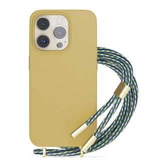 EPICO silikonový kryt se šňůrkou pro iPhone 14 Pro pískový