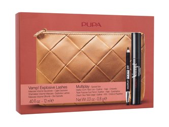 Pupa Vamp! řasenka Vamp! Explosive Lashes 12 ml + tužka na oči Multiplay 0,8 g 09 Deep Black + kosmetická taštička