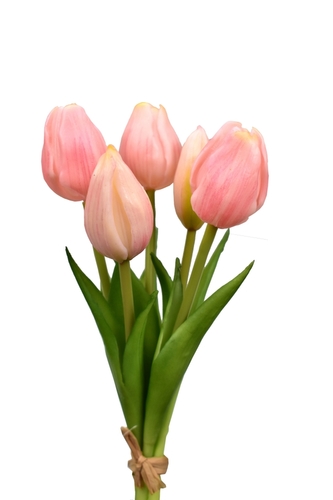 Kytica 5 tulipánov ružová 21,5 cm