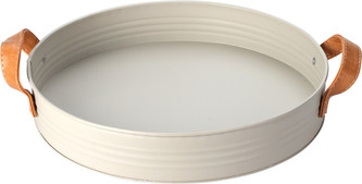 Podnos servírovací kovový bílý 30,5x5,5 cm