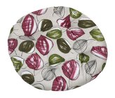 Sedák BERTA kulatý prošívaný - lístky - průměr 40 cm