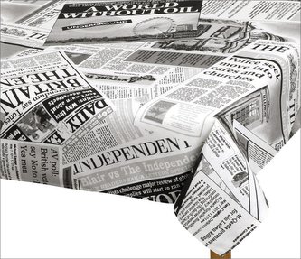 Ubrus EMA - noviny černé - 50x50 cm