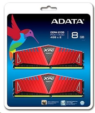DIMM DDR4 16GB 2400MHz CL16 (KIT 2x8GB) ADATA XPG Z1, 1024x8, Red