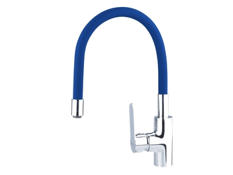 BALLETTO baterie umyvadlová, stojánková s flexibilním ramínkem, 35mm, modrá