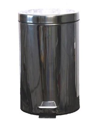 Koš nerezový pedálový kulatý s plastovou vložkou 5 l