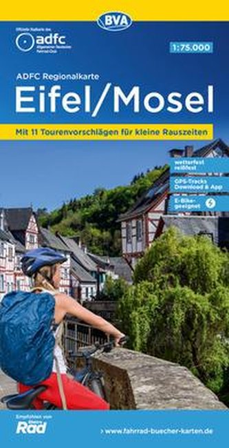 ADFC-Regionalkarte Eifel/ Mosel, 1:75.000, mit Tagestourenvorschlägen, reiß- und wetterfest, E-Bike-geeignet, GPS-Tracks-Downloa