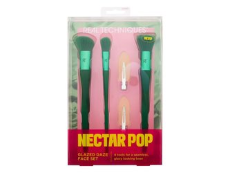 Real Techniques Nectar Pop kosmetický štětec Soft Sculpting Brush RT 070 1 ks + kosmetický štětec Strippling Brush RT 071 1 ks + kosmetický štětec Brightening Concealer Brush RT 072 1 ks + sponky do vlasů 2 ks