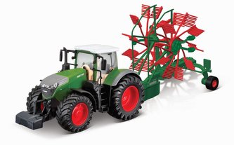 Bburago 10cm Farm Traktor na zotrvačník s vlečkou Fendt 1050 Vario