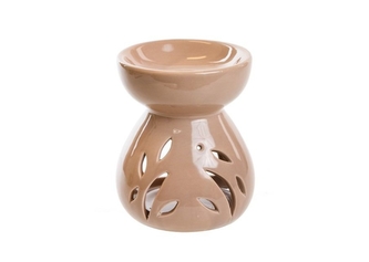 Aromalampa béžová s lístky 12x9 cm