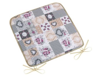 Sedák DITA hladký - patchwork love - vínová, šedá - 40x40 cm, hladký