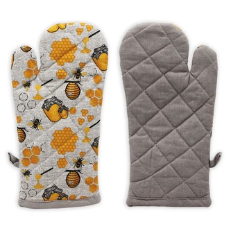 HOME ELEMENTS Chňapka s magnetem a podložka 18*32 + 20*20 cm, Včelka