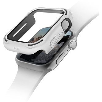 UNIQ Torres Antimikrobiální odolné pouzdro Apple Watch 4/5/6/SE (44mm) bílé