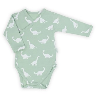 Kojenecké bavlněné body s bočním zapínáním dlouhý rukáv Nicol Ivo zelená - velikost 62 (3-6m)