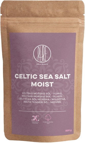 BrainMax Pure Keltská mořská sůl, vlhká, 500 g