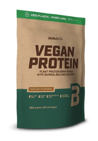 BioTech Vegan Protein 500 g hazelnut (oříšek)