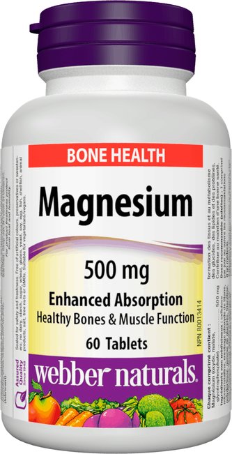 Webber Naturals Magnesium 500 mg 60 tbl