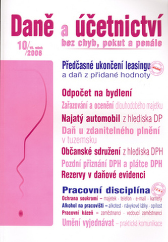 Daně a účetnictví bez pokut a penále 10/2006