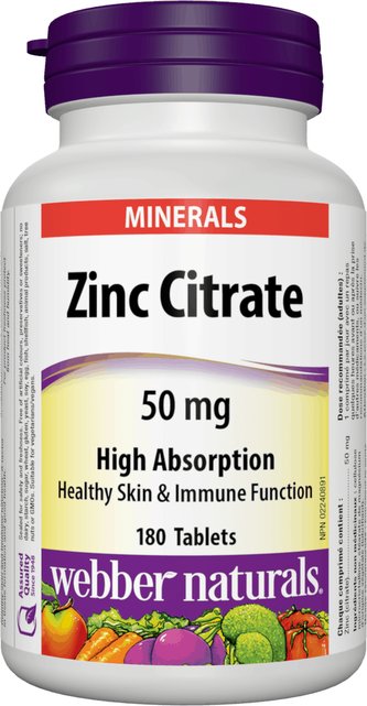 Webber Naturals Zinc Citrate 180 tablet