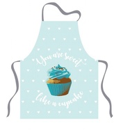 Kuchyňská zástěra CUPCAKE modrá 60x75 cm Essex