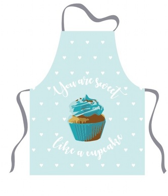 Kuchyňská zástěra CUPCAKE modrá 60x75 cm Essex