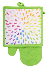 Kuchyňský SET rukavice/chňapka JOYFUL zelená 18x30 cm/20X20 cm ESSEX, 100% bavlna