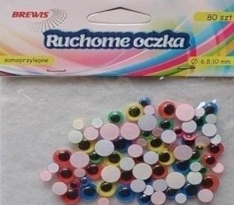 Ruchome oczka kolorowe 80szt
