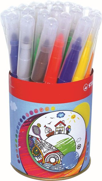 Vláknový fix - STABILO power max - 24 ks plechová dóza - 12 různých barev