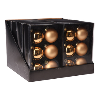 Vánoční koule - skleněné 65 mm/zlaté, sada 6ks