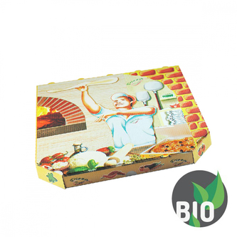 Krabice na pizzu z vlnité lepenky 32 x 32 x 3 cm, 100 ks