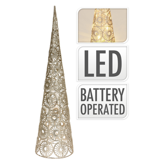 Stromek - svítící 15 LED teplá bílá, 60 cm zlatý