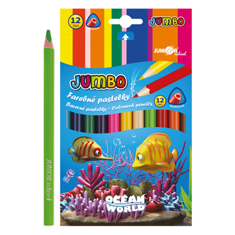 Pastelky Ocean World trojhranu JUMBO 12 ks