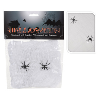 Dekorace Halloween - pavučina natahovací s 2 pavouky, 50x40 cm, 1ks