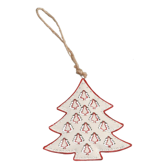 Dekorácia závesná - Stromček kovový 9 cm, 1ks