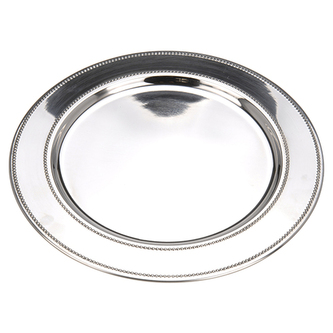 Podnos pod tanier - nerezová oceľ, priemer 33 cm
