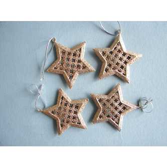 Dekorace závěsná - Hvězda gliter 9,5 cm