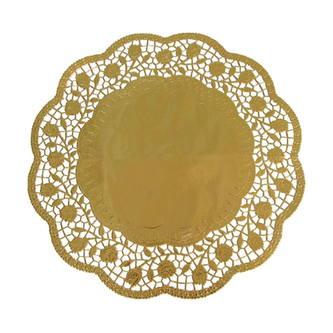 Krajky dekor. kulaté 33 cm zlaté (4 ks v bal.)