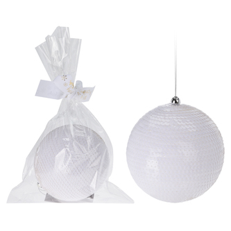 Vánoční koule - PS 120 mm / bílá, 1ks