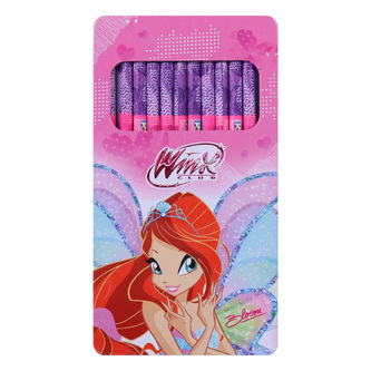 Pastelky Winx - sada 12 ks v plechové dóze
