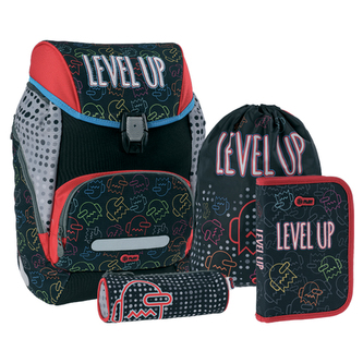 Školská taška - 4-dielny set Play logic LevelUp Školská taška - 4-dielny set Play logic LevelUp
