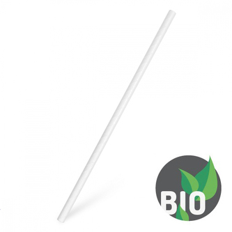 Slámky papírové JUMBO bílé 15 cm, 100 ks