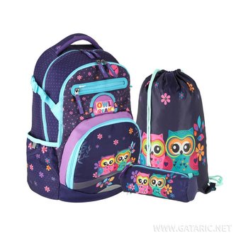 Školní batoh - 3-dílný set ZERO - Owl