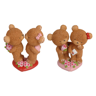 Dekorace Valentýn medvídci 15 cm